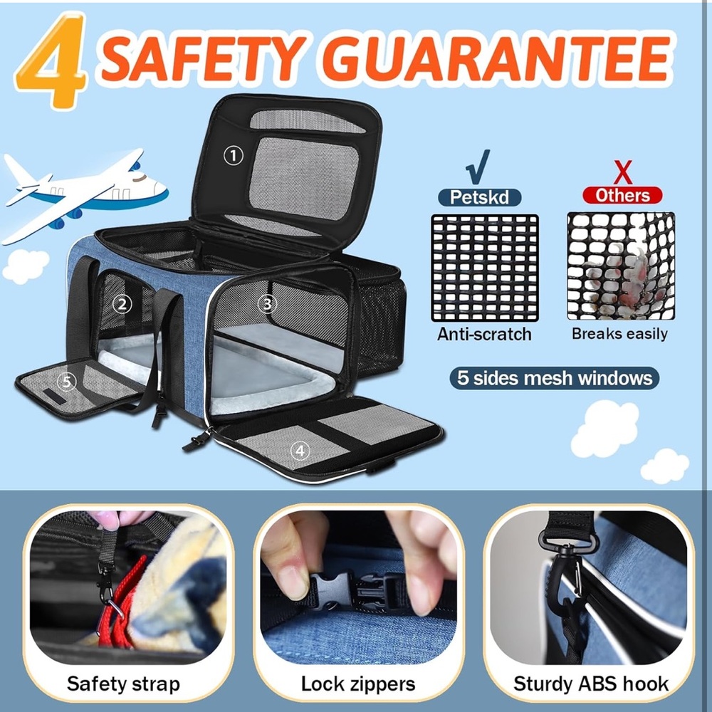 Petskd Top and Side Expandable Pet carrier NEW - Picture 5 of 10